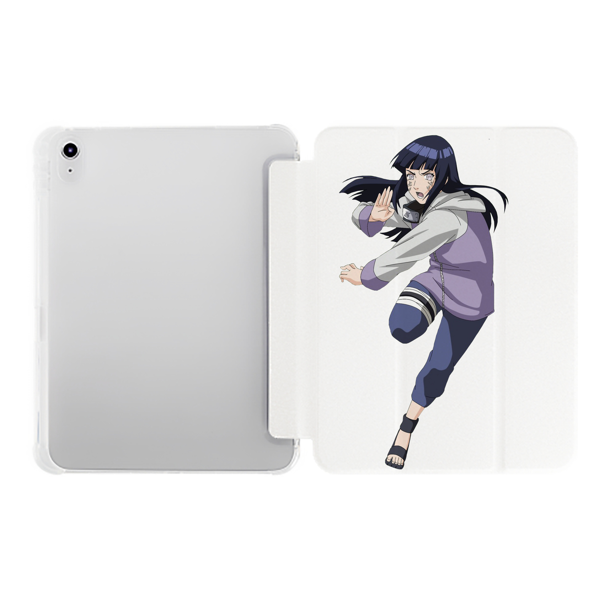 （画像用） NARUTO -ナルト- 日向ヒナタ Hyūga Hinata IPad ケース ペン収納付き 三つ折りスタンド PUレザー×シリコン 対応機種9.5/10.5/10.9インチ